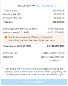 Synkopro Partners With Coinify To Make Buying Bitcoin Even Easier - Coinify 4 Transaction details 240x300