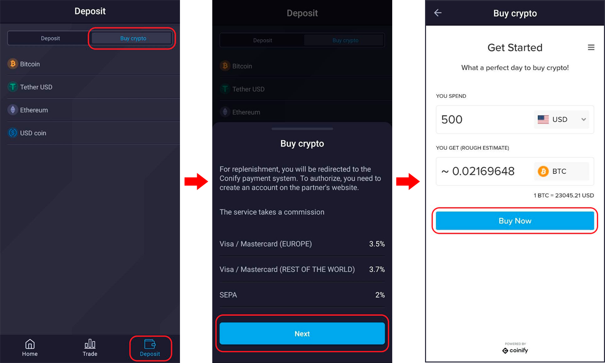 Buy The Bitcoin Dip With VISA/Mastercard On The Synkopro App - BuyCryptoScr